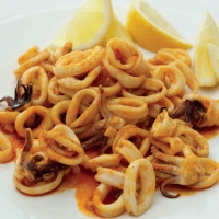 American Squid in Olive Oil and Paprika Appetizer
