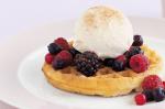 American Waffles With Mixed Berries And Cinnamon Sugar Recipe Dessert