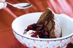 Chocolate Pudding With Cherries And Cranberries In Redwine Syrup Recipe recipe