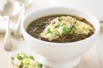 Mixed Onion Soup With Green Onion Croutes Recipe recipe