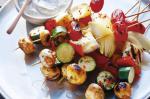 American Haloumi Kebabs With Feta And Herb Dip Recipe Appetizer