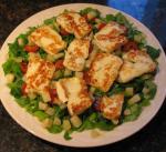 American Halloumi and Pear Salad Appetizer