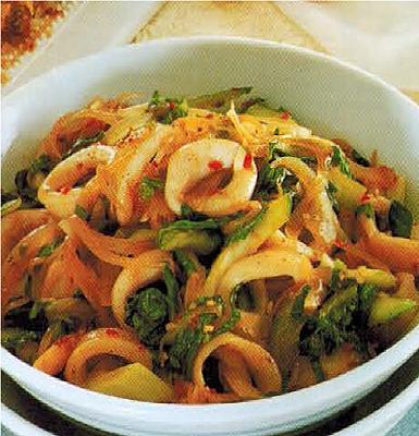 British Marinated Chilli Squid Dinner