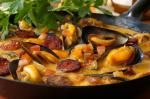 American Mussels With Chorizo Tomato and Wine Dinner