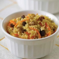 Caribbean Couscous with Carrots Walnuts and Raisins Dinner