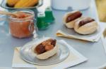 British Sausages In Milk Buns With Romesco Sauce And Corn Recipe Appetizer