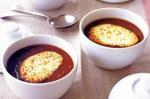 American Red Onion Soup With Goats Cheese Croutons Recipe Appetizer