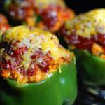 American Chris Fire Roasted Stuffed Bell Peppers BBQ Grill