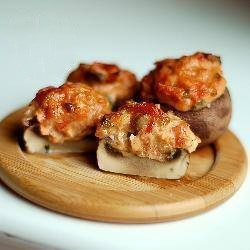 American Mushrooms Stuffed Salmon and Cheese Appetizer