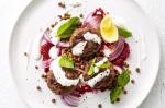 American Homemade Merguez sausages With Lentils And Beetroot Relish Recipe Appetizer