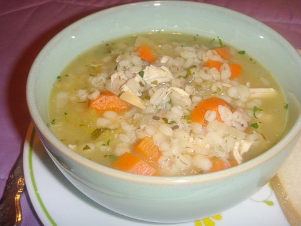 American Scarborough Fair Chicken Barley Soup Appetizer