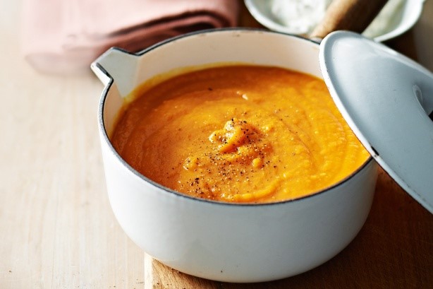 Thai Spicy Sweet Potato Soup With Chilli Coriander Cream Recipe Soup