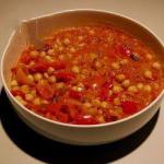 Poriyal south Indian Chick Peas and Sweet Peppers recipe