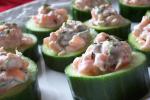 American Smoked Salmon in Cucumber Cups Appetizer