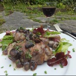 American Chicken with Mushrooms and Salvia Dinner