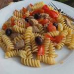 Fusilli with Tuna Tomatoes and Olives recipe