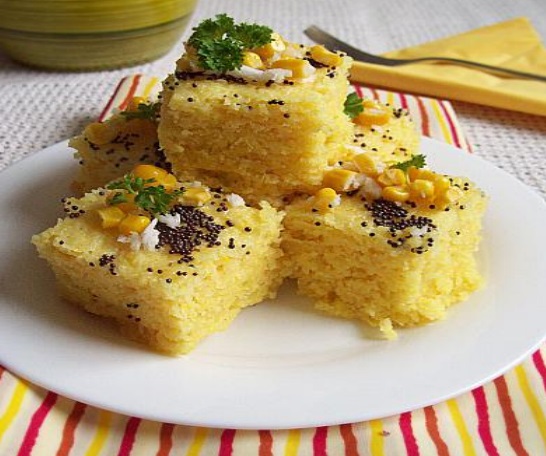 Pakistani Corn Dhokla Dessert