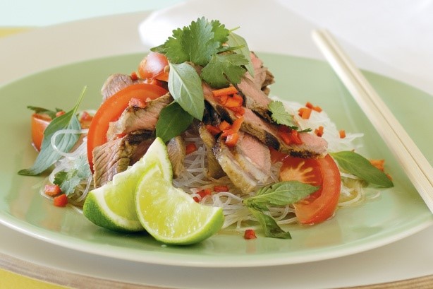 American Tomato Lime and Beef Salad With Cellophane Noodles Recipe Appetizer