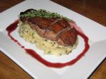 American Crispy Skinned Duck With Truffled Red Currant Port Sauce and Tru Appetizer