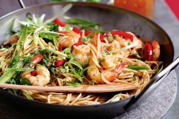 American Sesame Orange Prawns With Egg Noodles Recipe Appetizer