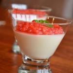 British Panna Cotta with Yoghurt and Strawberries Dessert