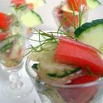American Crispy Cucumbers and Tomatoes in Dill Dressing Recipe Appetizer