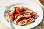 American Chilli and Pine Nutcrusted Tuna With Tomato And Dill Salad Recipe Appetizer