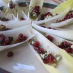 American filled Chicory with Walnuts Cheese and Pomegranate Appetizer