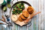 American Sweet Potato Latkes with Middle Eastern Salad and Hummus Appetizer