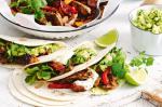Mexican Beef And Chorizo Fajitas With Mashed Avocado Recipe Dinner