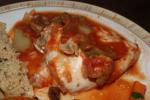 American Smothered Chicken in Wine Sauce Dinner