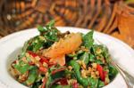 American Warm Chard Salad with Grapefruit and Pumpkin Seeds Appetizer
