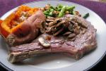American Baked Rib Eye Steaks With Mushrooms Dinner