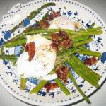 American Asparagus with Poached Eggs and Bacon Appetizer