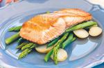 American Salmon With Potato Bean And Asparagus Salad Recipe Appetizer