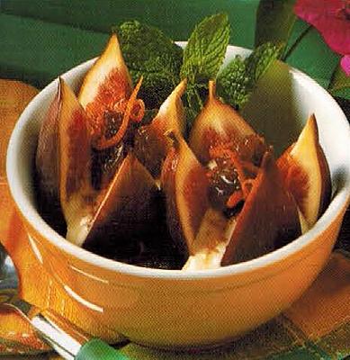 French Figs With Orange Cream And Raisins Dessert