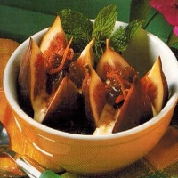 French Figs With Orange Cream And Raisins Dessert