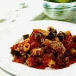 American Pasta Dish with Eggplant Appetizer