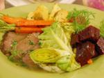American Classic Braised Corned Beef and Cabbage with Roasted Root Vegetables Dinner
