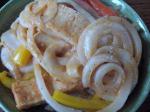 American Barbecued Tofu With Onions and Peppers Appetizer