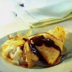 American Pears Crepes with Chocolate Sauce Dessert