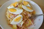 American minute Noodles for Two With Ham  Cheese Dinner