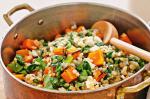 American Pearl Barley And Rocket Risotto With Pumpkin Recipe Appetizer