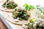 American Breakfast Tacos With Eggs Onions and Collard Greens Recipe Appetizer