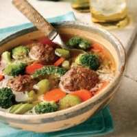 Spanish Healthy Meatball Soup Dinner