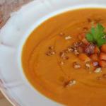 Pumpkin Blossom Soup with Almonds and Hazel Nuts recipe