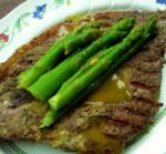 American Strip Steaks With Broiled Asparagus Dinner