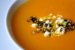 Canadian Sweet Potato Soup With Feta and Zaatar Oil Recipe Appetizer
