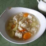 American Vegetable Soup with Cauliflower Appetizer
