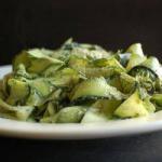 British Raw Zucchini Pesto Salad with Walnut Appetizer